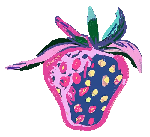 Colorful artistic strawberry illustration